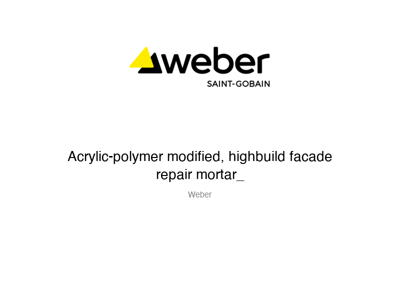 Acrylic-polymer modified, highbuild facade repair mortar_