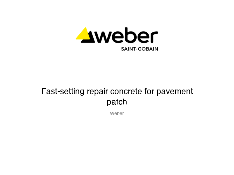 Fast-setting repair concrete for pavement patch