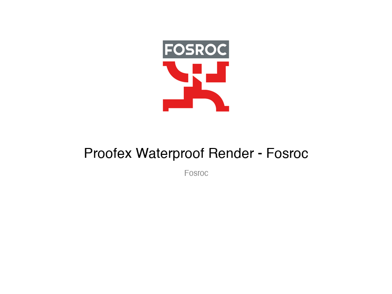 Proofex Waterproof Render - Fosroc