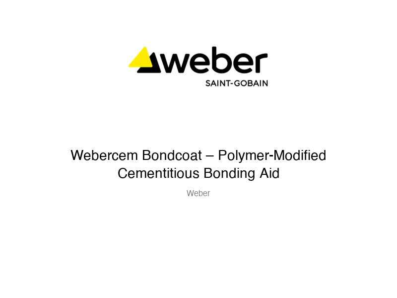 Webercem Bondcoat – Polymer-Modified Cementitious Bonding Aid