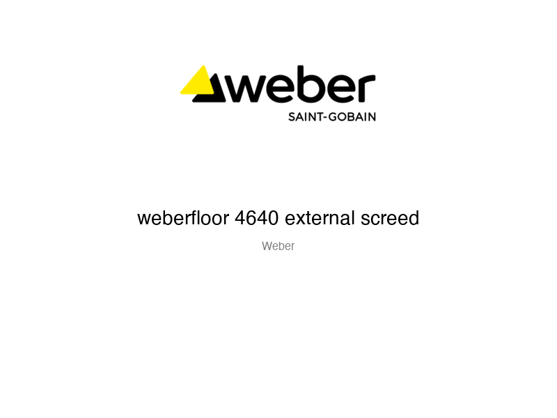 weberfloor 4640 external screed