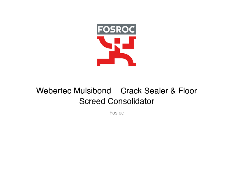 Webertec Mulsibond – Crack Sealer & Floor Screed Consolidator